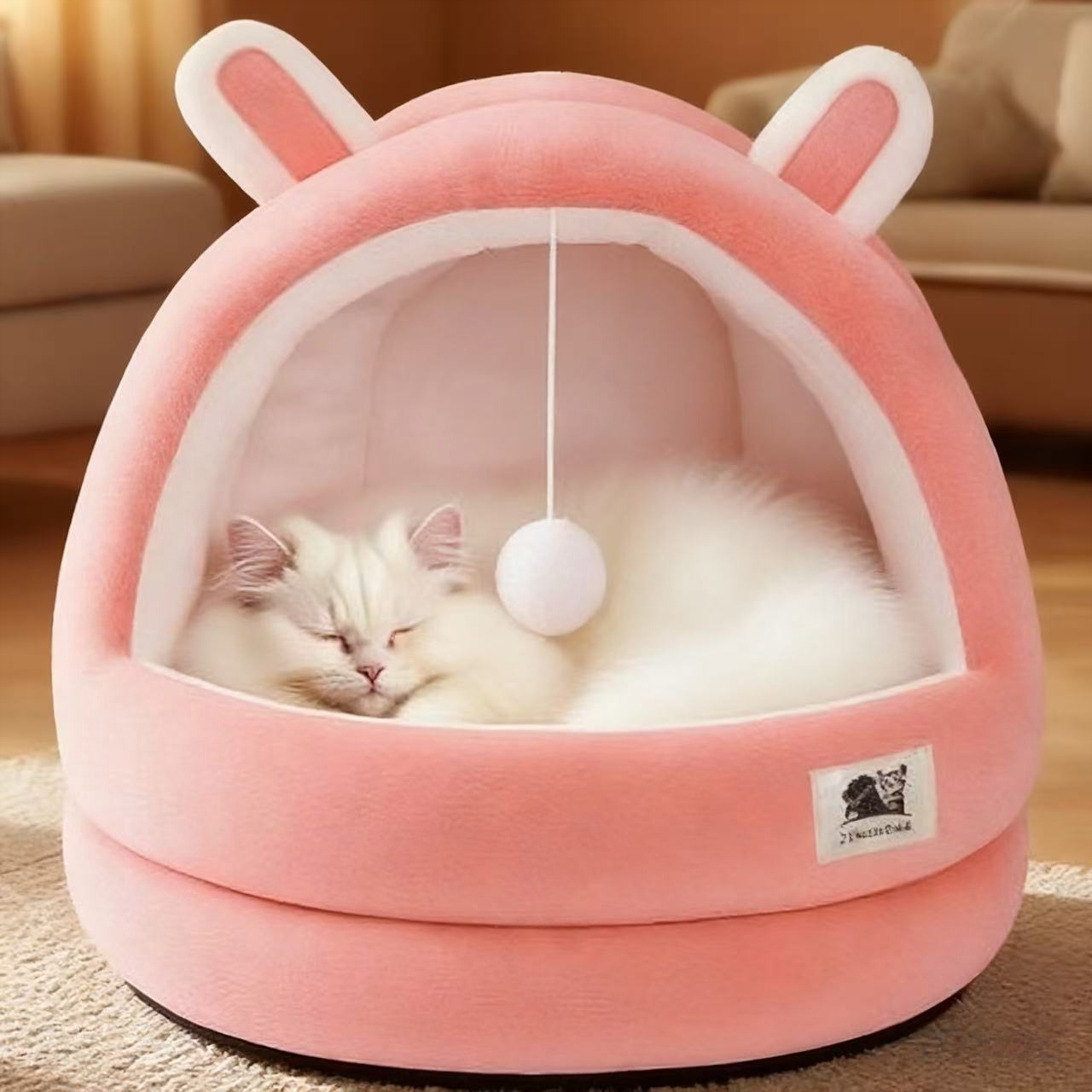 猫窝冬季保暖半封闭式猫屋四季通用宠物窝垫幼猫床小狗窝