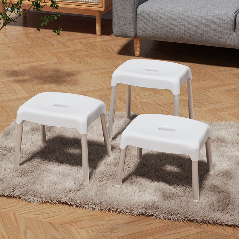 振鹰塑料可叠加简约家用加厚换鞋卫生间学生宿舍铝管浴室凳防滑凳