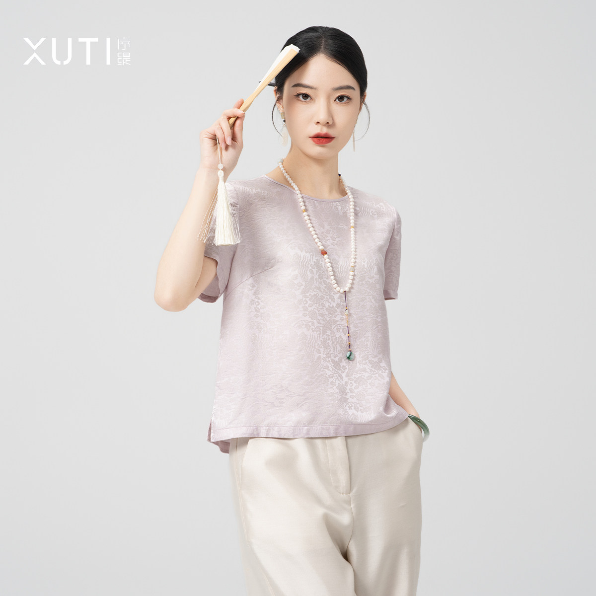 序缇质造早春新款提花桑蚕丝国风气质优雅新中式上衣H18-2888