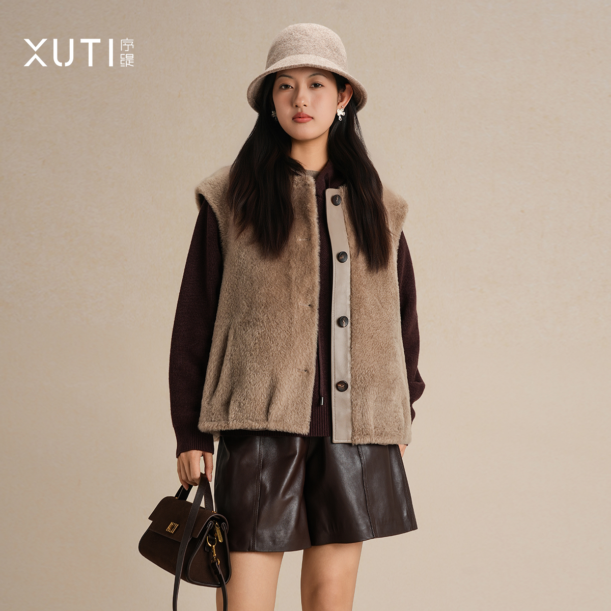 100%拉贡皮毛一体奢侈品皮草女冬