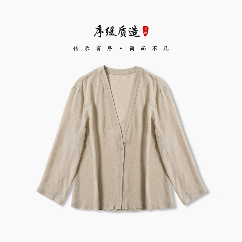 新中式桑蚕丝开衫上衣女