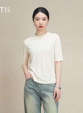 序缇质造『春涧』100%桑蚕丝 新中式短袖t恤女早春上衣H100-28071