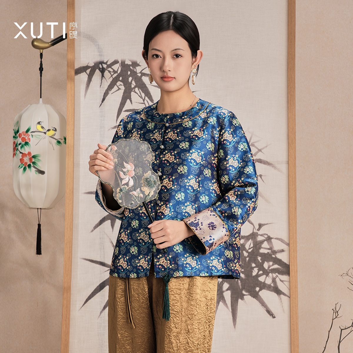 复古国风新中式女装桑蚕丝上衣