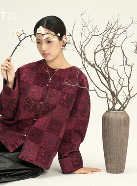 序缇质造90%桑蚕丝填充 新中式香云纱重工提花外套女H105-23770