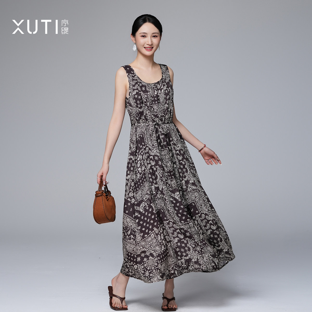 序缇质造复古国风新中式桑蚕丝女装早春新款连衣裙H355-2856