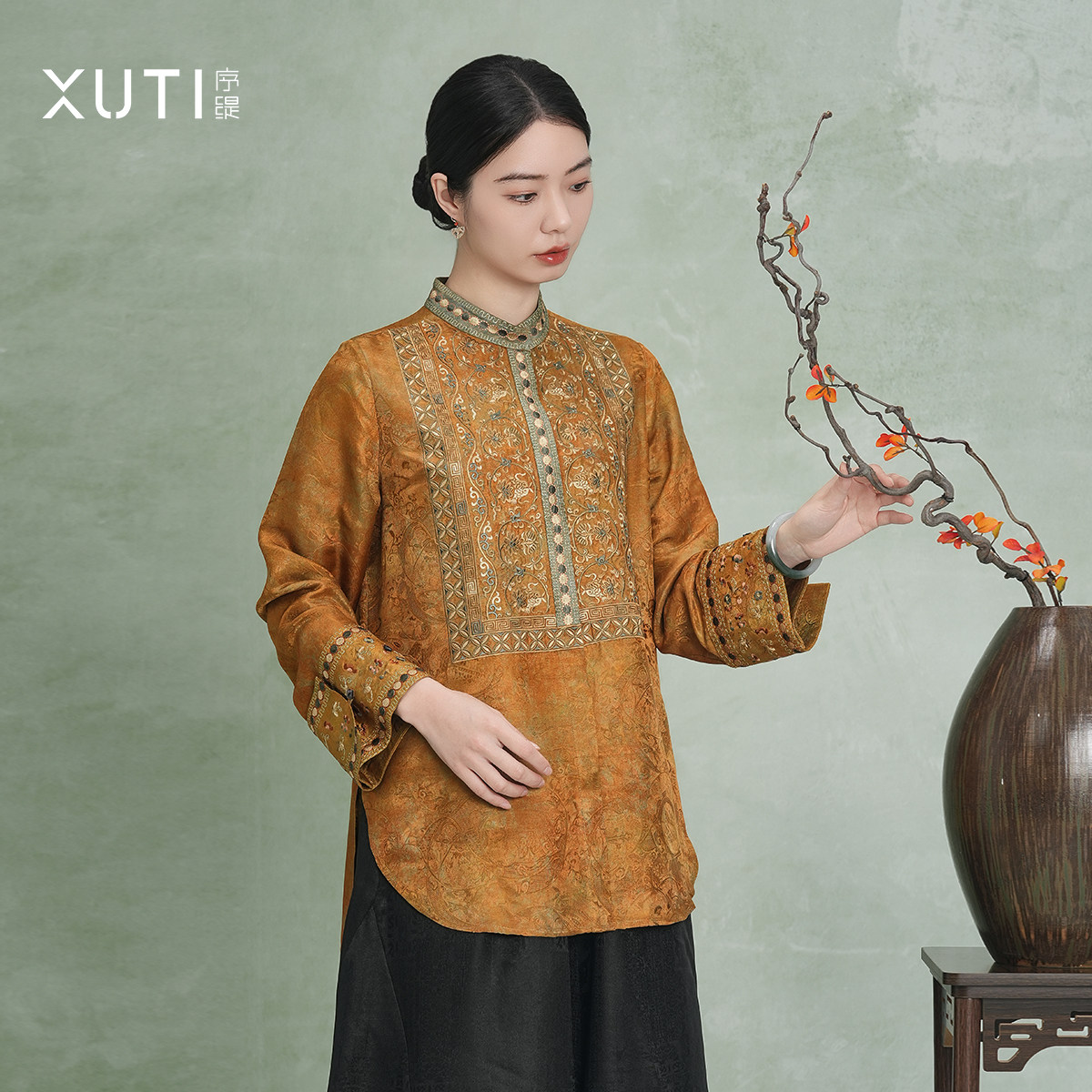 序缇质造国风新中式长袖上衣女2026春季新款衬衫H116-275