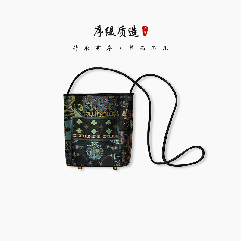 序缇质造新款设计师款休闲百搭时尚壮锦桑蚕丝手提包B97-1790