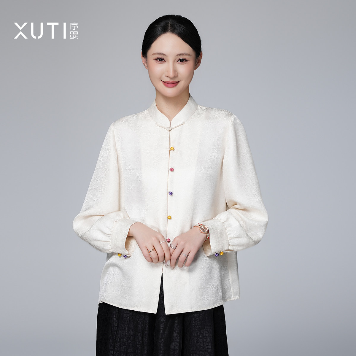 序缇质造新中式桑蚕丝立领盘扣上衣女2026新款H260-2667