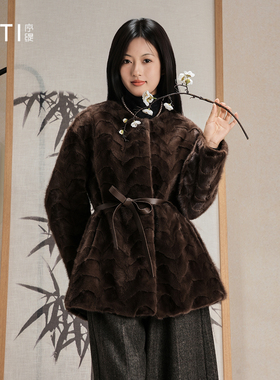 序缇质造 100%水貂高端皮草外套女2025冬季新款上衣H270-26865