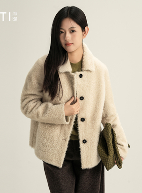 序缇质造 100%拉贡皮毛一体 奢侈品高端皮草外套女冬季H270-26689