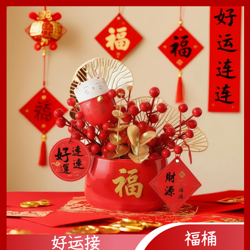 Pzaizu2026新年乔迁装饰品玄关福桶柿子柿柿如意卧室发财果摆件,家居饰品,福桶,淘宝优惠券,粉丝福利购,淘宝优惠卷