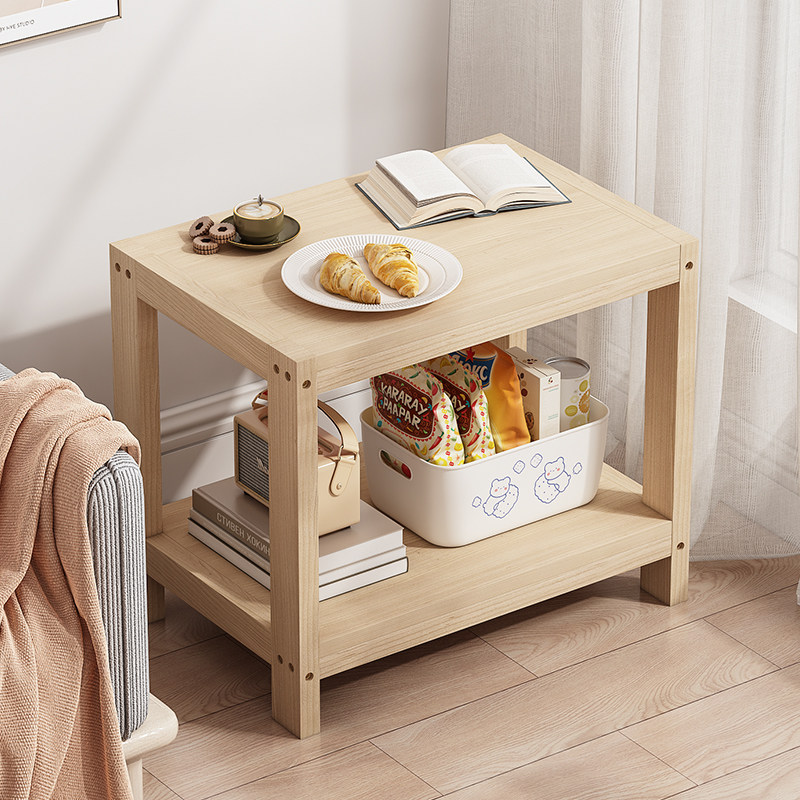 置物架实木客厅床头落地打印机收纳架承重木架子底座木质音响