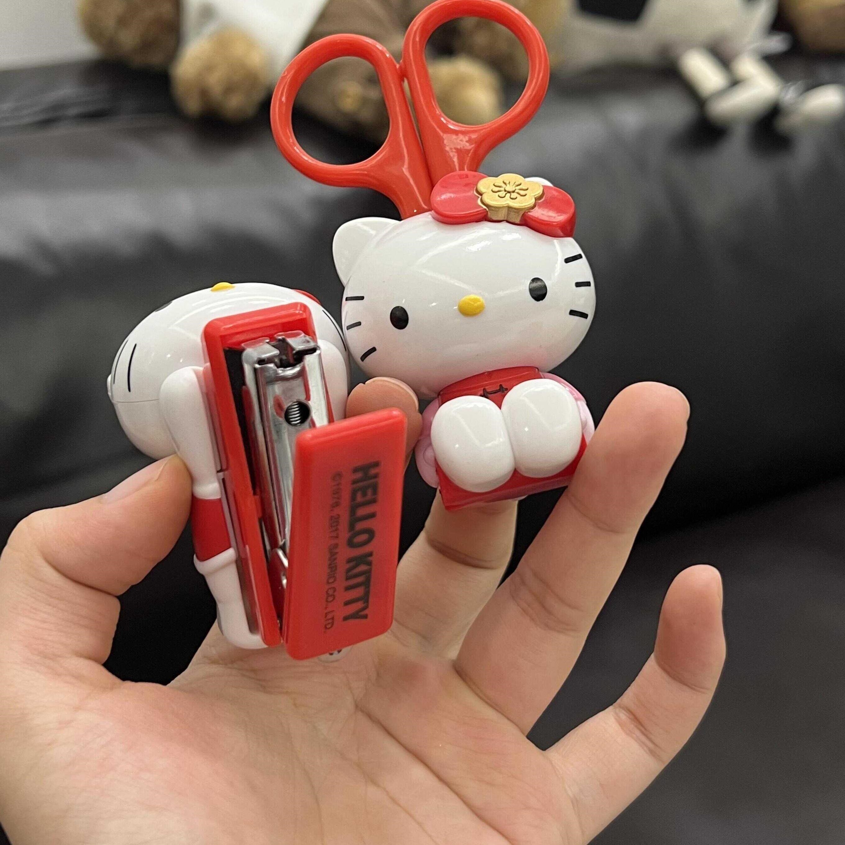 酷摆件美订书器蒂乐Hello企鹅公仔套装Kitty剪刀凯蒂猫儿童文具酷