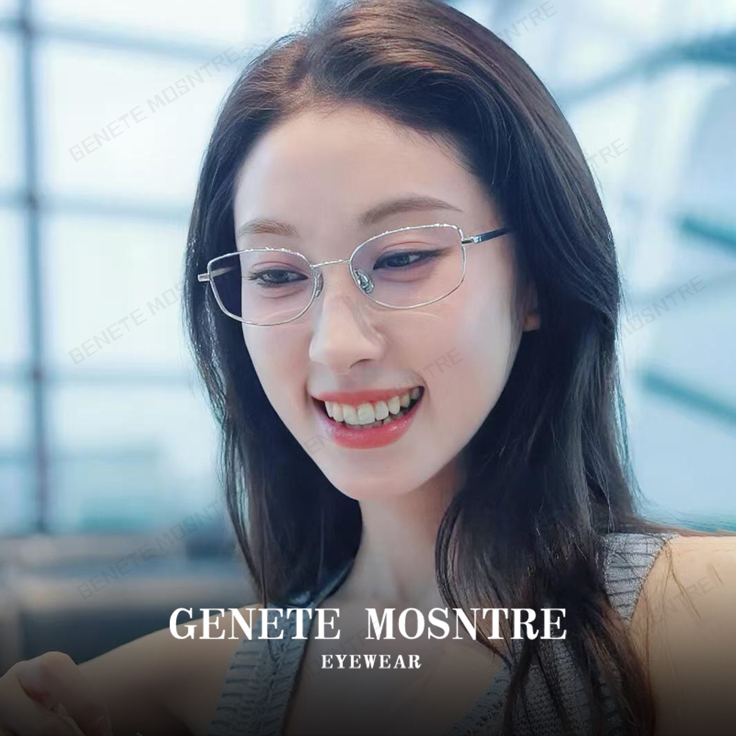 素颜超轻纯钛银丝近视眼镜女款