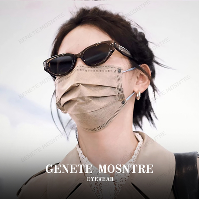 章若楠同款GM茶色猫眼近视墨镜女