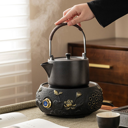 建铭电陶炉煮茶器套装家用耐高温陶瓷煮茶壶围炉煮茶炉提梁烧水壶