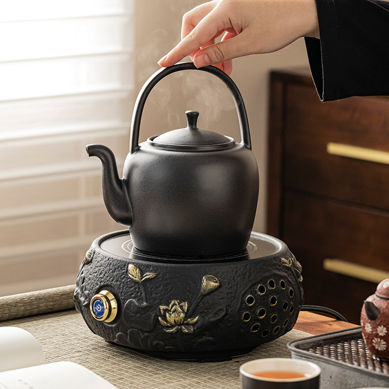 建铭电陶炉煮茶器套装家用耐高温提梁烧水壶围炉煮茶壶明火干烧壶