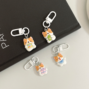 【同品类已售1W+单】可爱柯基小狗少女手机小挂件新款礼物配饰挂饰闺蜜饰品包包钥匙扣垫片挂绳小东西