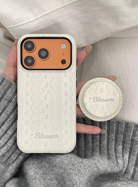 复古英文小碎花磁吸适用于华为pura70/Mate80小米ari苹果IPHONE17PROMAX菲林16手机壳15支架14二合一13/12/11