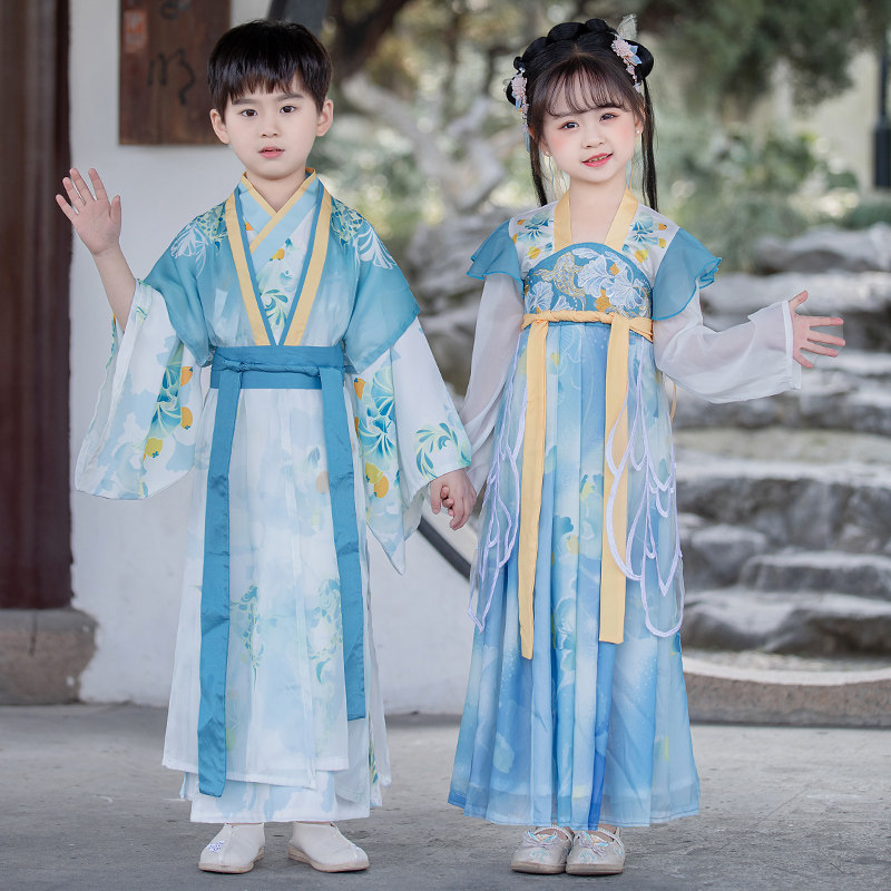 儿童汉服女2026新超仙儒裙古风男孩国学服表演服幼儿唐古装演出服