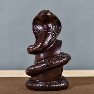 非洲黑檀木雕元 饰酒店工艺 宝蛇摆件实木w质生肖蛇创意家居客厅装