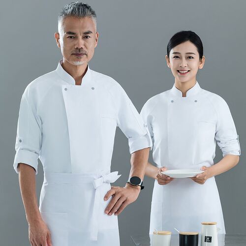厨师工作服d长袖定制秋冬长袖纯棉餐饮酒店后厨厨房工衣服装男