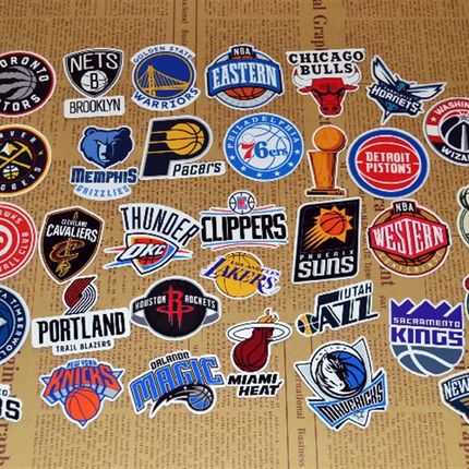 美职篮新赛季30球队队标 旅行箱包贴纸防水电脑贴U笔记本贴可定制