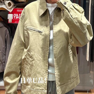 U品!男女情侣款翻领工装茄克底v特律夹克牛仔外套475681/476942