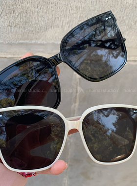 方形显脸小!网红凹造型墨镜遮阳太阳眼镜2023年新款米粒夏季时髦
