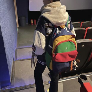 春季国潮标旗帜刺绣棒球服夹克美C式学生外套百搭情侣休闲上衣男