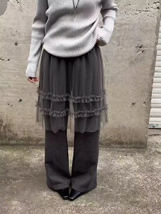 叠穿纱裙!秋冬穿搭不单调网纱裙屁帘半身裙博主同款长裙不规则