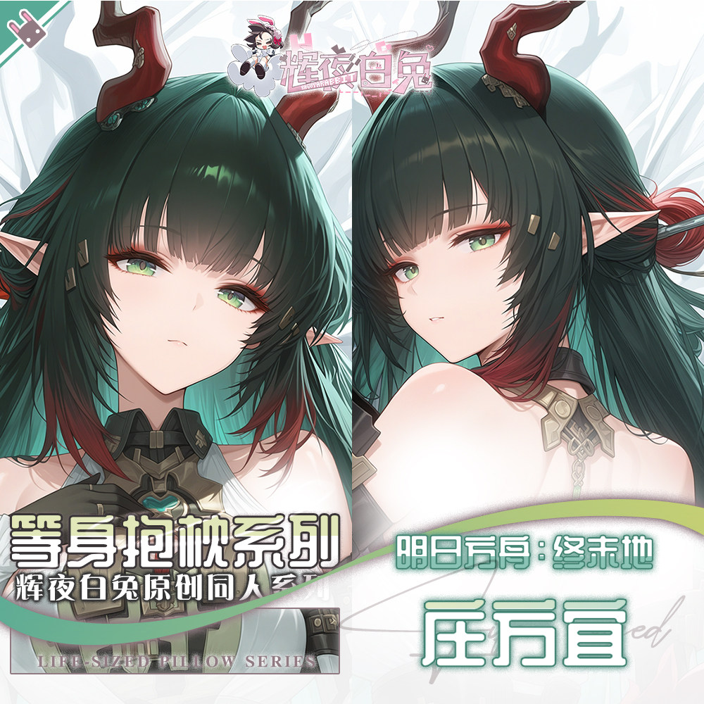 辉夜白兔原创庄方宜明日方舟终末地二次元游戏周边等身定制抱枕套