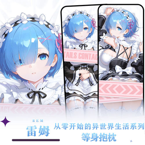 辉夜白兔原创雷姆从零开始的异世界生活动漫周边等身定制抱枕套