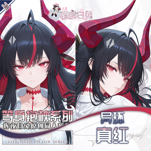辉夜白兔原创真红异环二次元游戏动漫周边等身可定制抱枕套可入