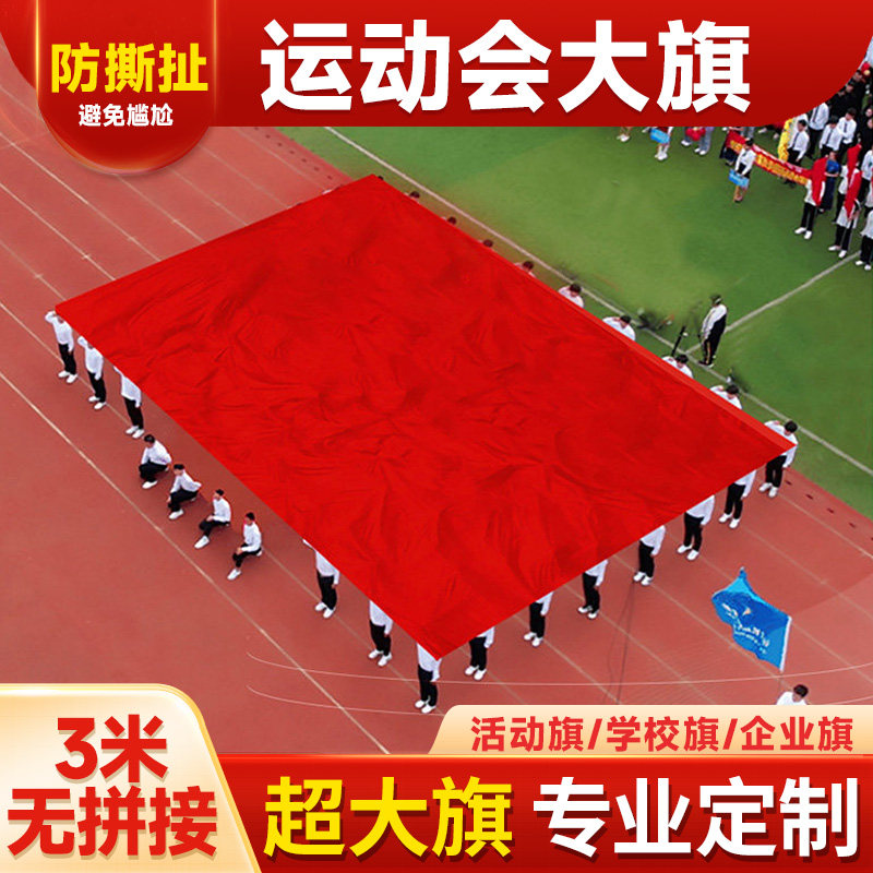 超大国旗党旗定制定做运动会大旗3米无拼接宽幅巨幅特大五星红旗