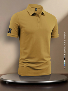 高档翻领轻奢风简约短袖 款 新品 t恤上衣经典 痞帅 式 商务休闲POLO衫