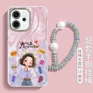 适用oppoReno14手机壳PLA110新款 Rone镜头膜全包防摔por卡通文字 Reno14Pro软硅胶PKZ110保护套OPPO新年女款