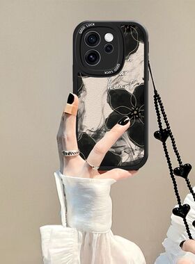 适用OPPOReno15手机壳PLW110新款Reno15Pro软硅胶PLV110保护套OPPO镜头全包防摔OPReno潮女简约中国风水墨花