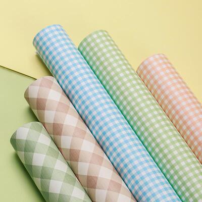 粉色礼物包装纸生日礼品格纹纸手工格子背景纸超大尺寸包装书皮纸