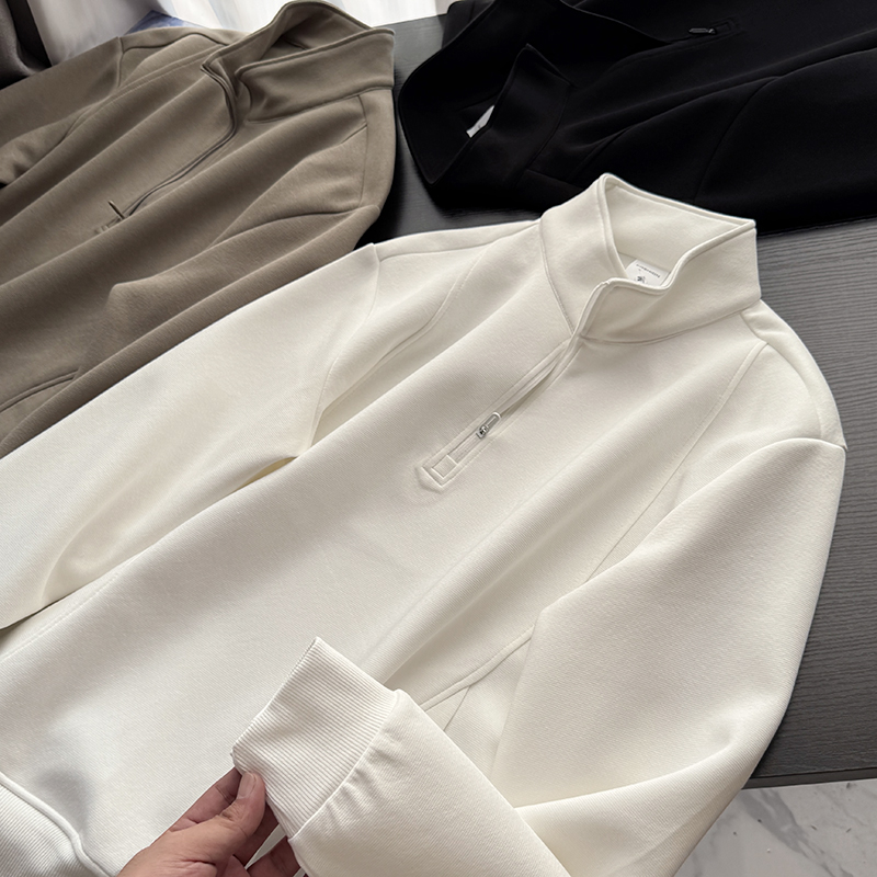 半拉链开襟 高克重针织面料 秋季新款男士时尚立领卫衣S00616
