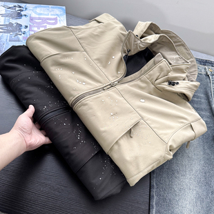 战术软壳！春秋冬男士户外防风防水隐藏连帽冲锋衣夹克潮50927