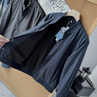 休闲棒球领教练夹克外套50268 时尚 50D塔丝绸轻便防水秋季 男士