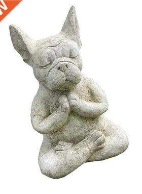 Meditation Bulldog Resin Statue Meditating Dog Statue