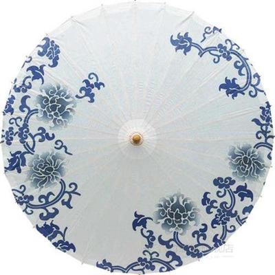 Chinese Blue and White Porcelain Paper Umbrella Japanese Sty