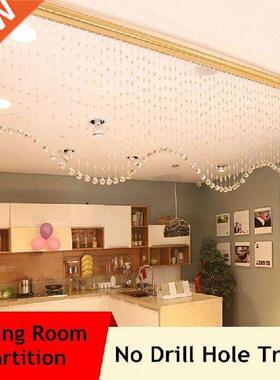 Wave Shape Crystal Bead Curtain Screen Living Room Hallway