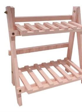 Wooden Double Layer Kitchen Shelf Home Storage Organization