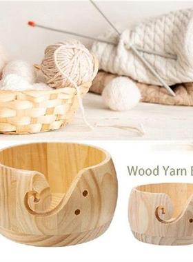 Creative Yarn Storage Bowl Handmade Wooden Crochet Wool