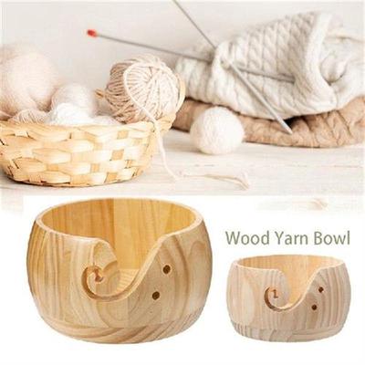 Creative Yarn Storage Bowl Handmade Wooden Crochet Wool
