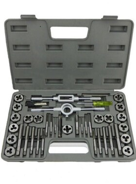 40pcs Tap and Die Set Thread Gauge Wrench Tools Inch Metric