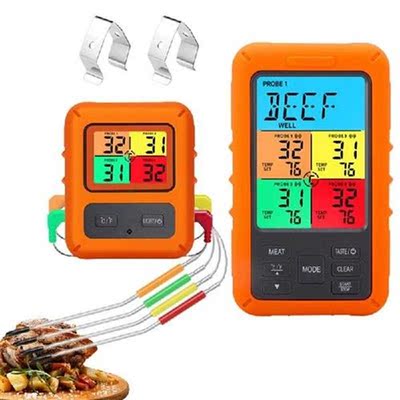 Grill Thermometer Wireless 4-probe Remote Meat Thermometer